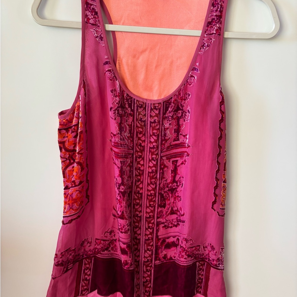 Hale Bob Fuchsia Printed Scoop Neck Tank
